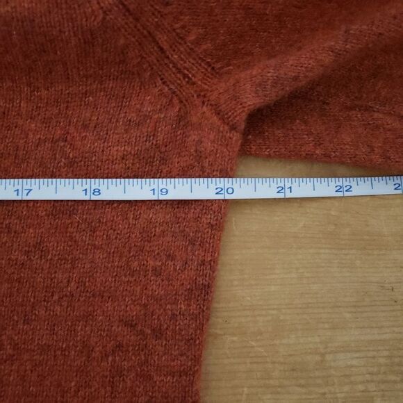 Black Brown 1826 Medium Long Sleeve Brown Rust Lambswool V-Neck Sweater Patches - Picture 6 of 9